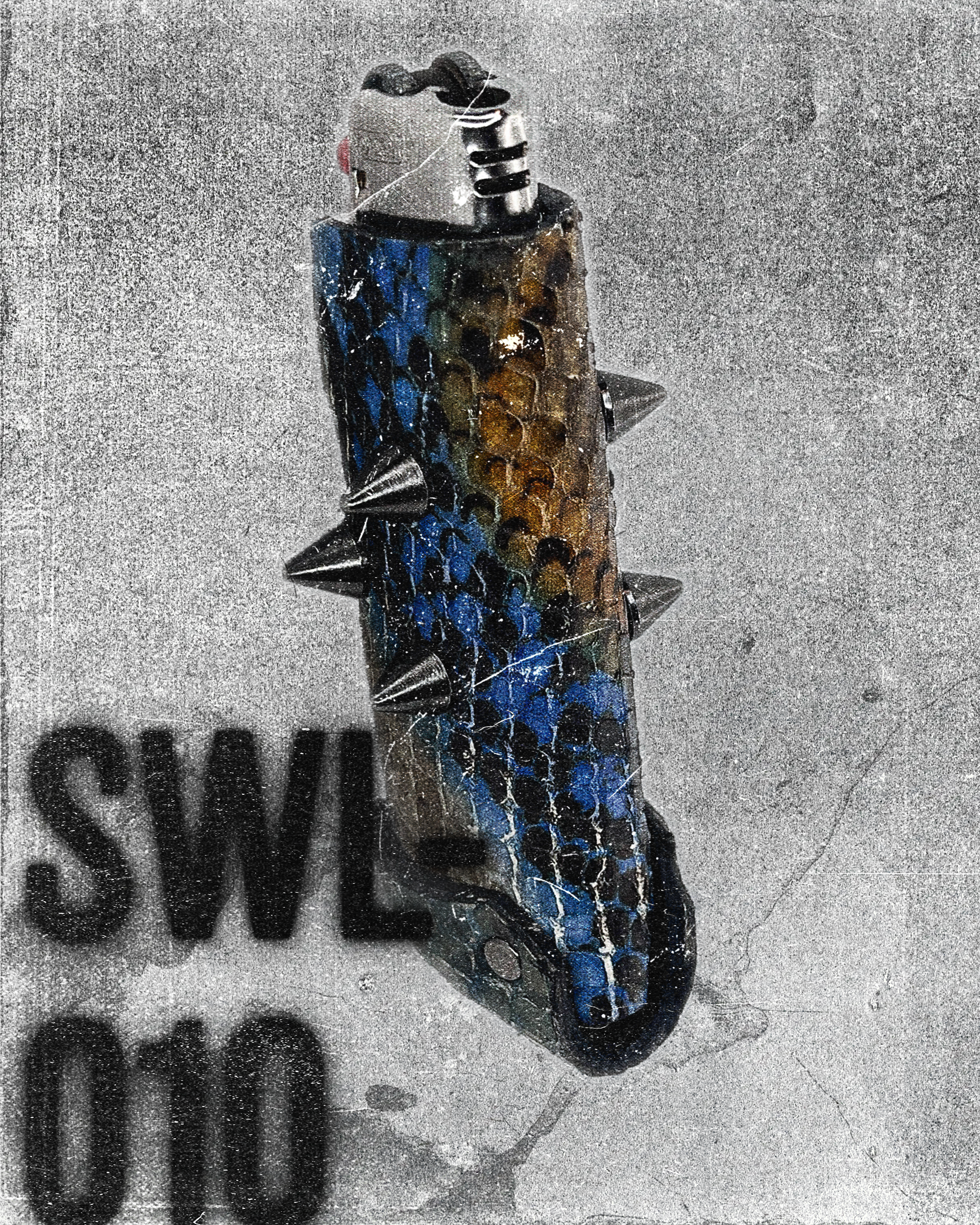 SWL-010 / Blue, Orange, Brown Snake Skin Lighter Case