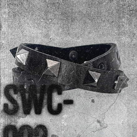 SWC-002 / Brown Leather Cross Wrap Studded Bracelet