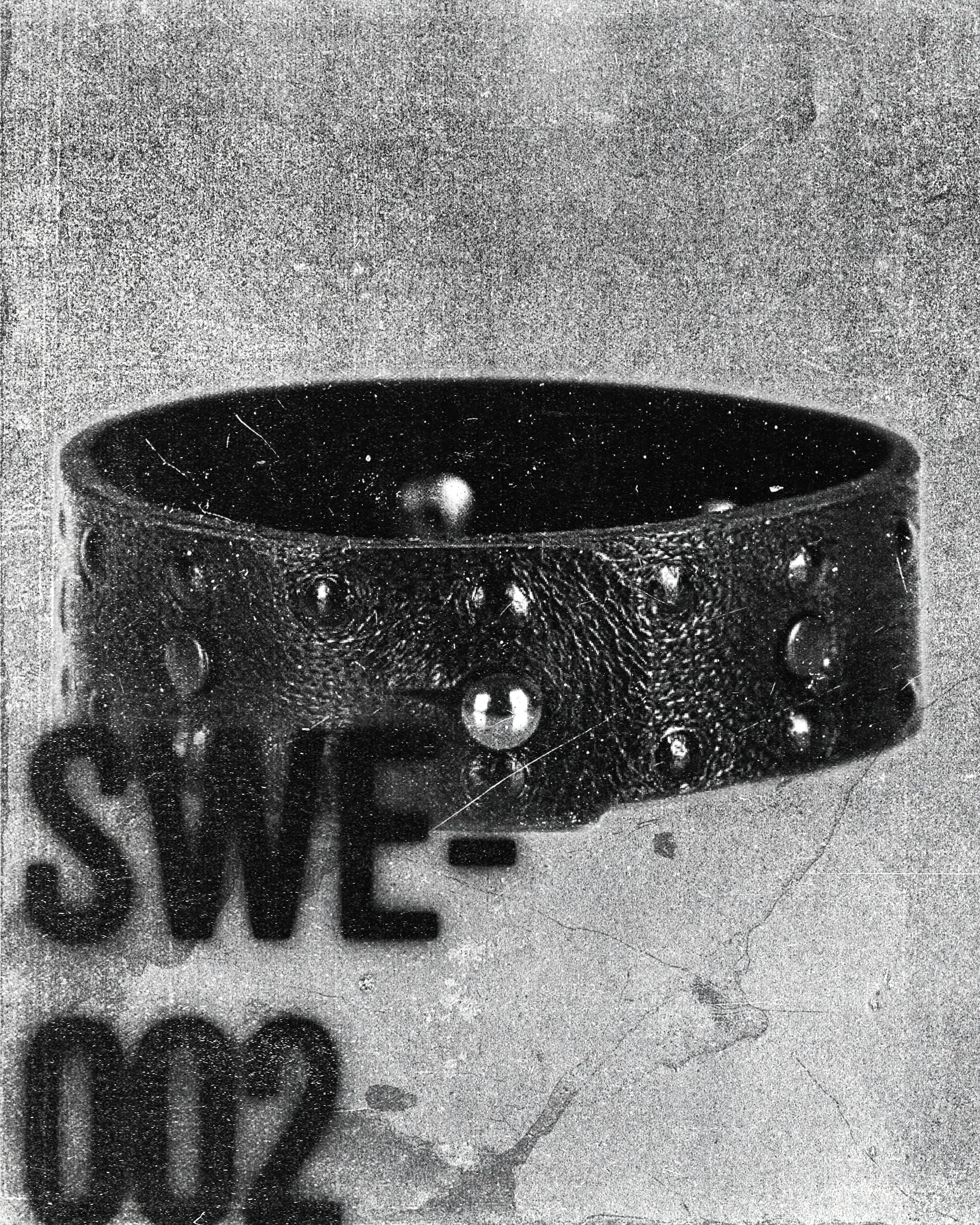 SWE-002 / Embossed Leather Studded Bracelet