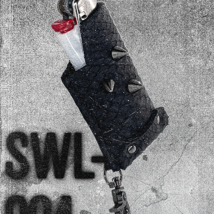 SWL-004 / Black Snake Skin Lighter Case