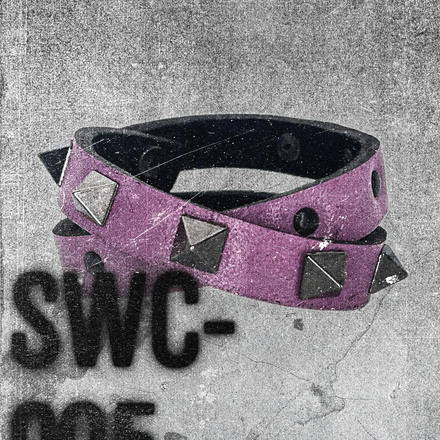 SWC-005 / Pink Leather Cross Wrap Studded Bracelet