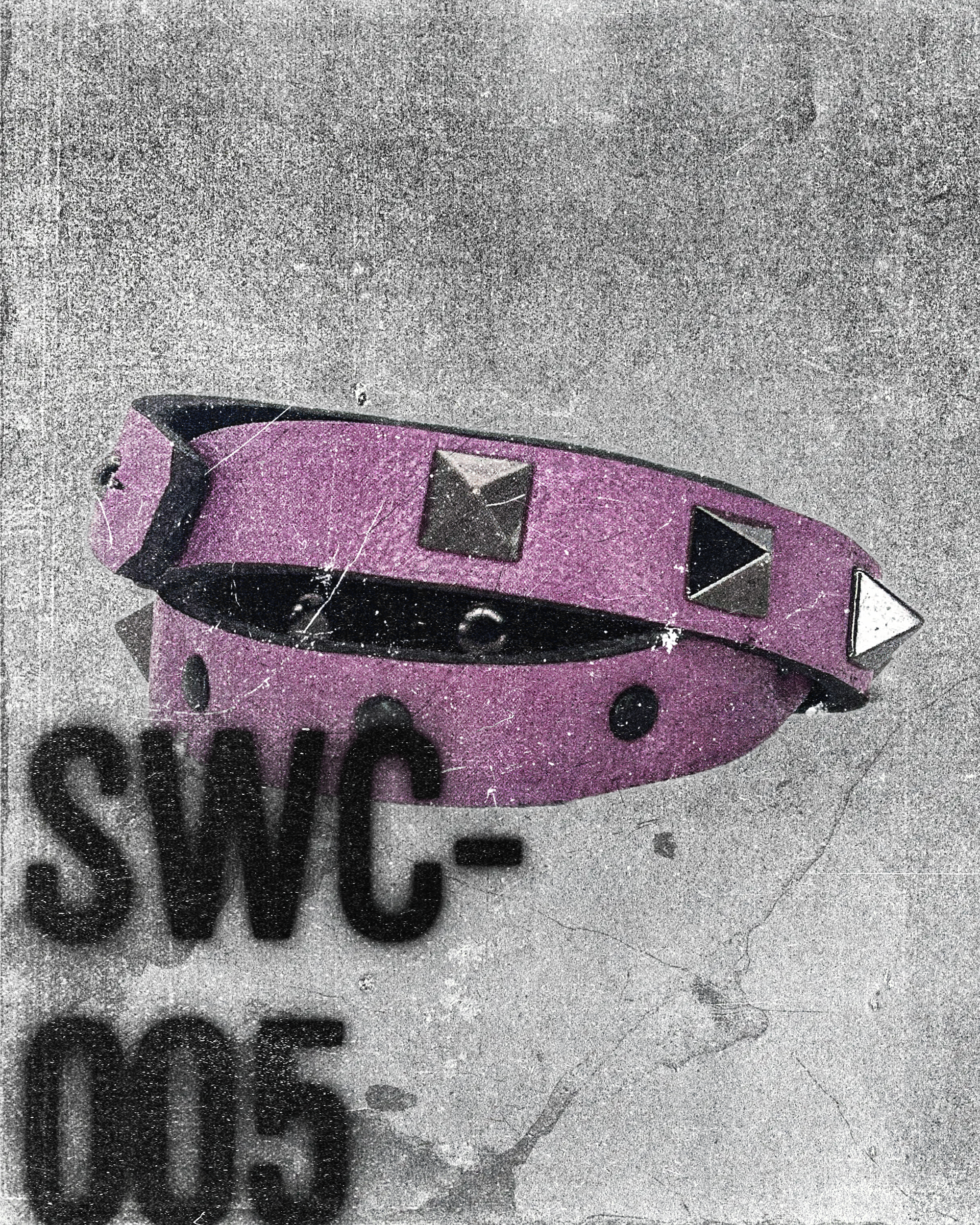 SWC-005 / Pink Leather Cross Wrap Studded Bracelet