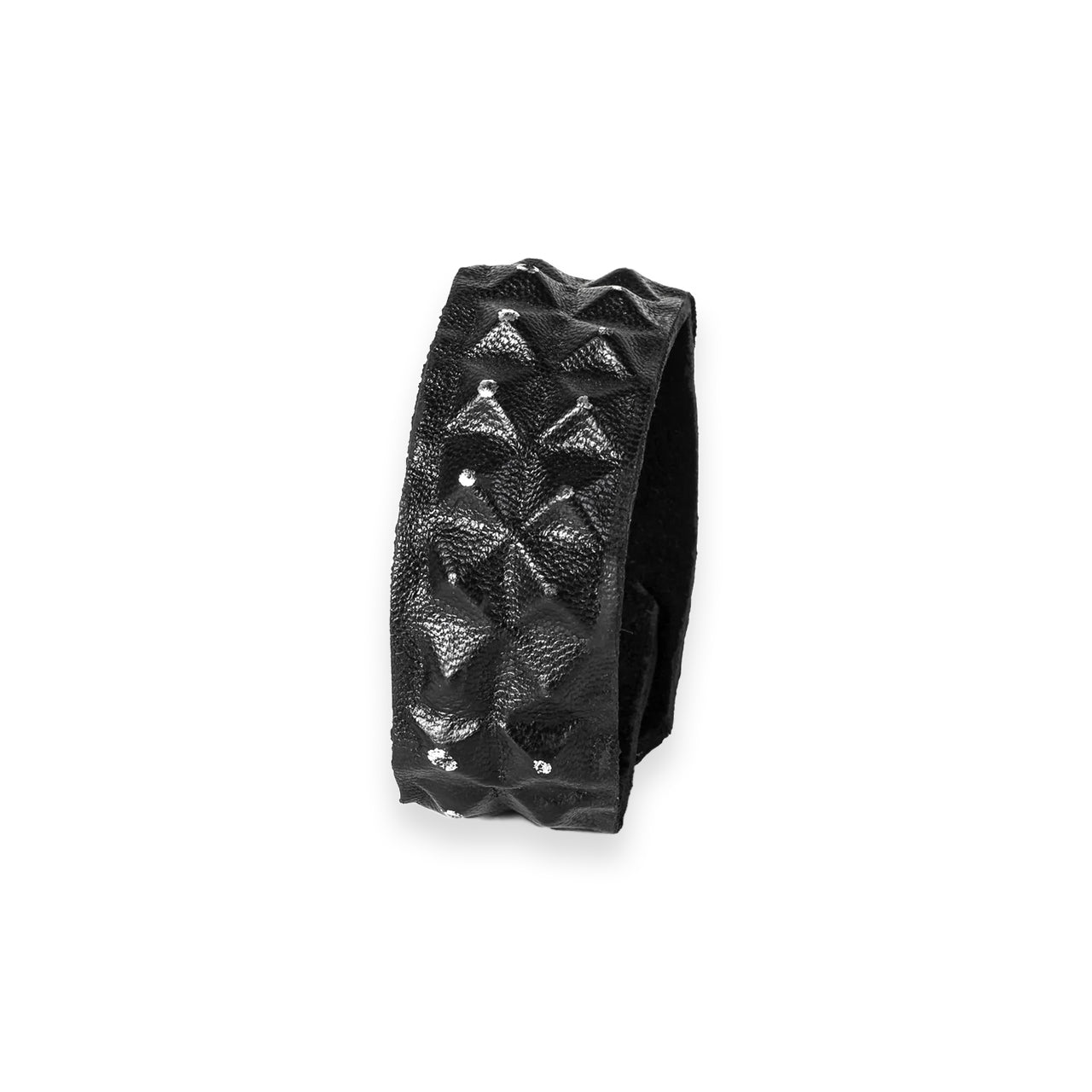 SWR-003/ Exposed Leather Studded Block Bracelet
