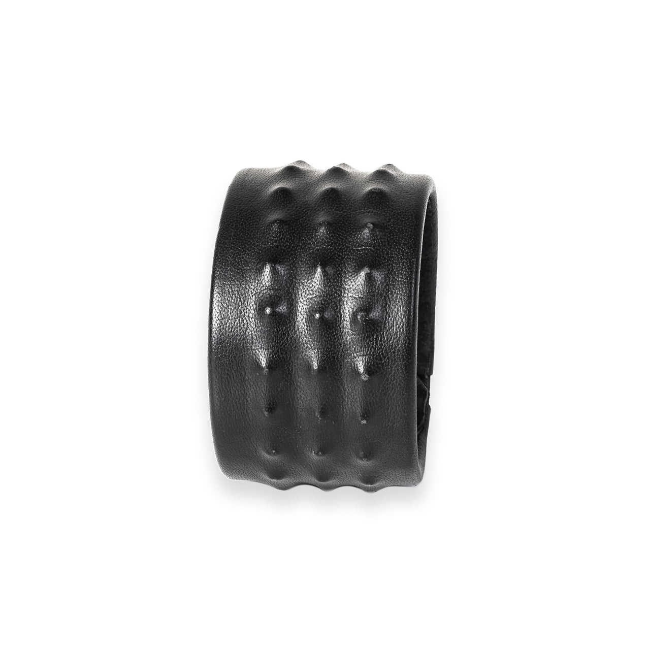 SWM-001 / Wide Masked Leather Spiked Bracelet