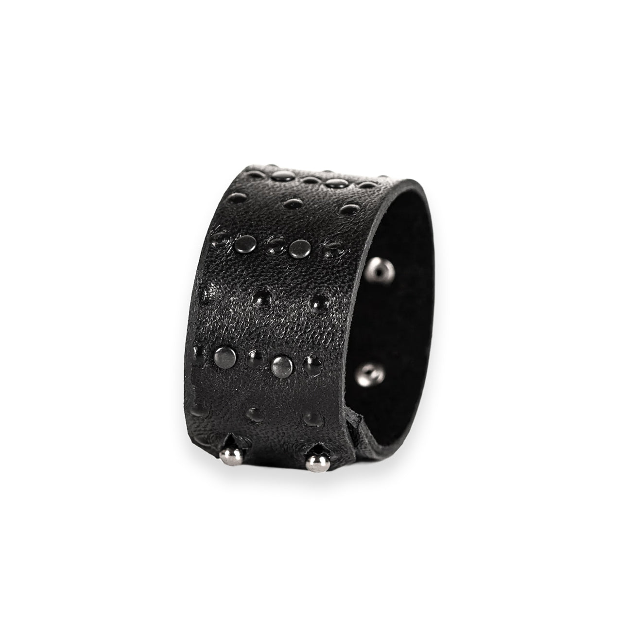 SWE-001 / Wide Embossed Leather Studded Bracelet
