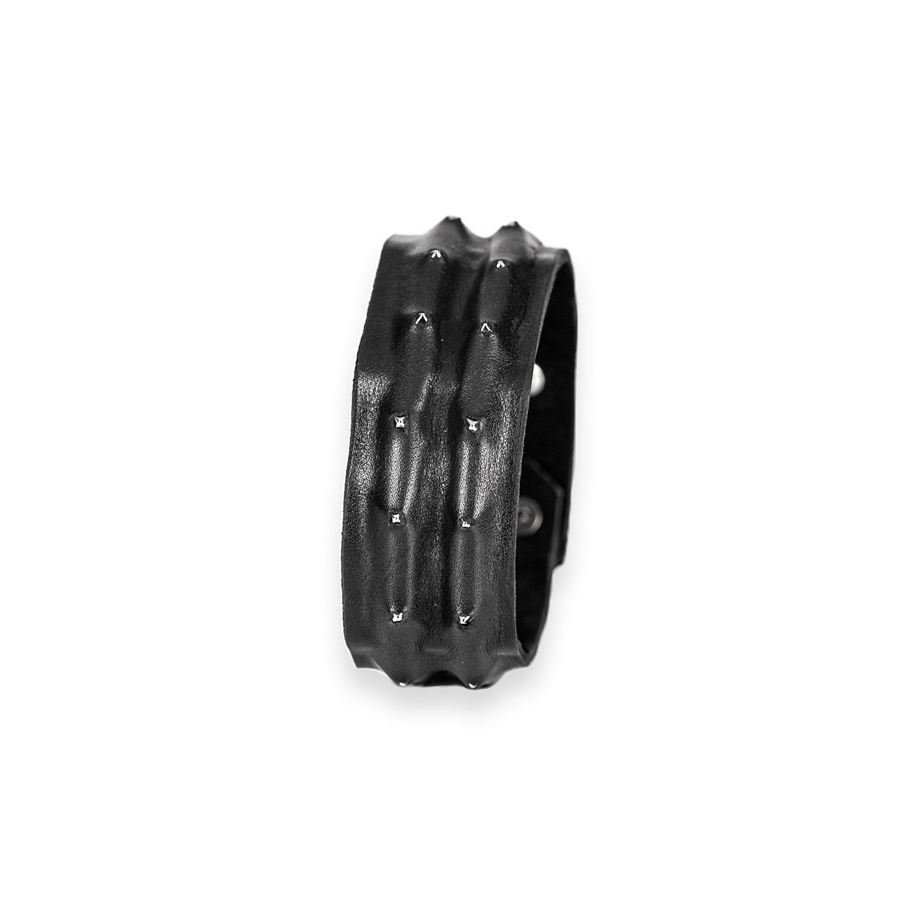 SWR-002 / Exposed Leather Spiked Bracelet