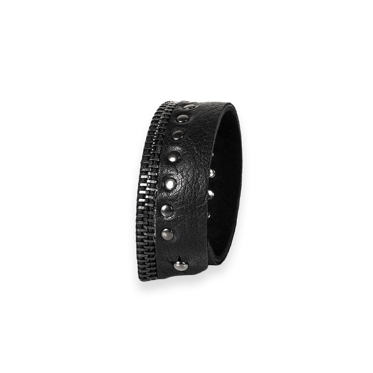 SWZ-001 / Zipper Studded Leather Bracelet