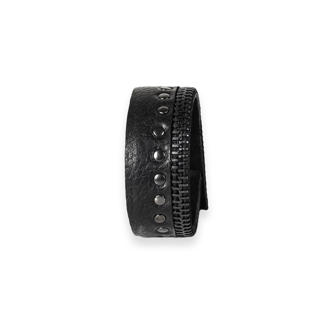SWZ-001 / Zipper Studded Leather Bracelet