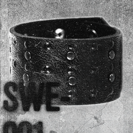 SWE-001 / Wide Embossed Leather Studded Bracelet