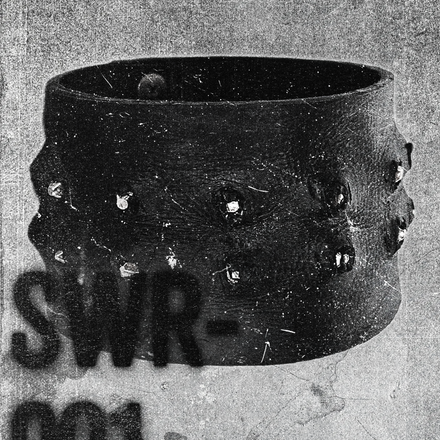 SWR-001 / Wide Exposed Leather Spiked Bracelet