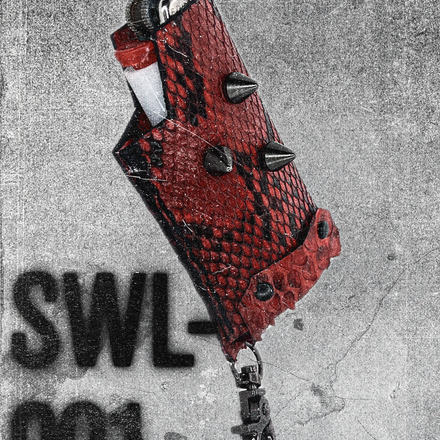 SWL-001 / Red Python Skin Lighter Case